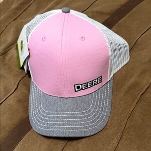 Pink and Gray John Deere cap